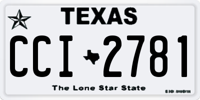 TX license plate CCI2781