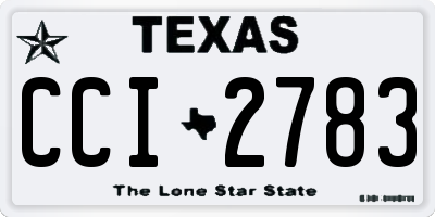 TX license plate CCI2783