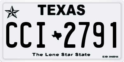 TX license plate CCI2791