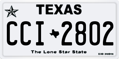 TX license plate CCI2802