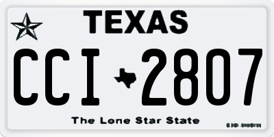TX license plate CCI2807