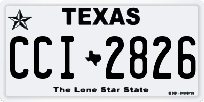 TX license plate CCI2826
