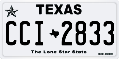 TX license plate CCI2833