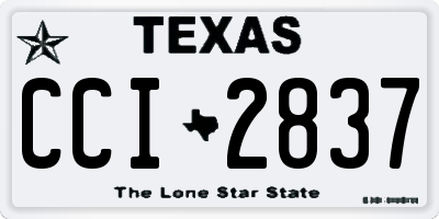 TX license plate CCI2837
