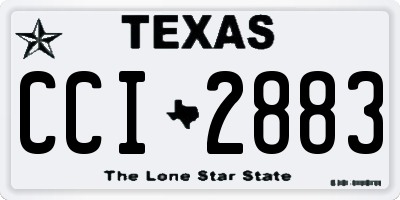 TX license plate CCI2883