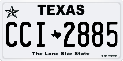 TX license plate CCI2885