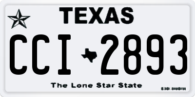 TX license plate CCI2893