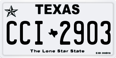 TX license plate CCI2903