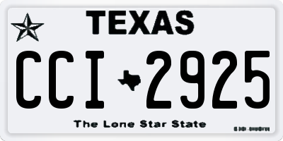 TX license plate CCI2925