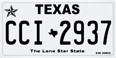 TX license plate CCI2937