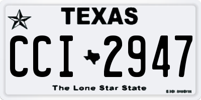TX license plate CCI2947