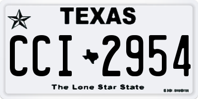 TX license plate CCI2954