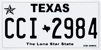TX license plate CCI2984