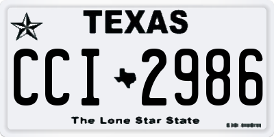 TX license plate CCI2986
