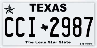 TX license plate CCI2987