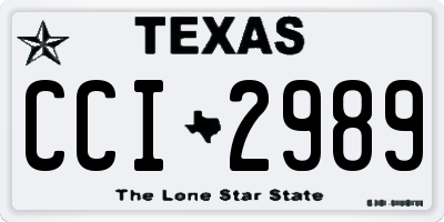 TX license plate CCI2989
