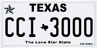 TX license plate CCI3000