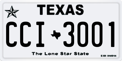TX license plate CCI3001