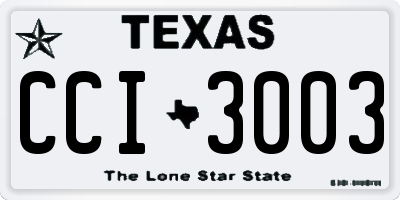 TX license plate CCI3003