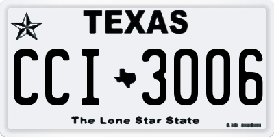 TX license plate CCI3006