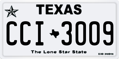 TX license plate CCI3009