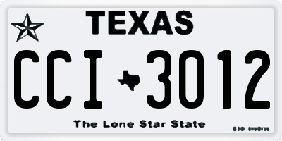 TX license plate CCI3012