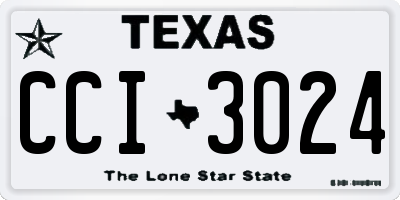 TX license plate CCI3024
