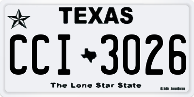 TX license plate CCI3026