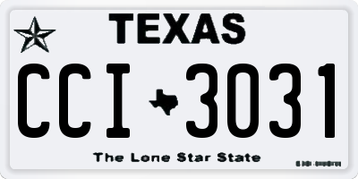 TX license plate CCI3031