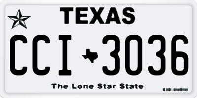 TX license plate CCI3036