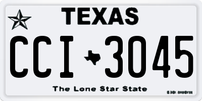 TX license plate CCI3045