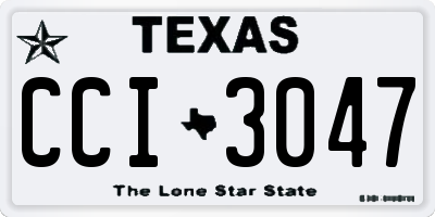 TX license plate CCI3047