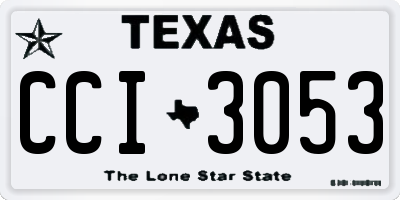 TX license plate CCI3053