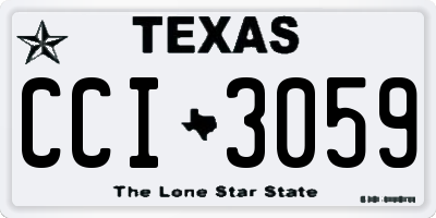 TX license plate CCI3059