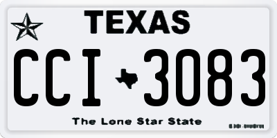 TX license plate CCI3083