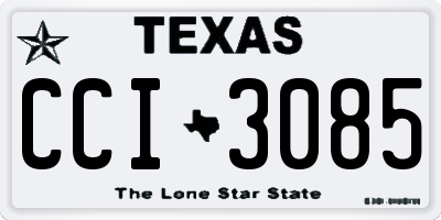 TX license plate CCI3085