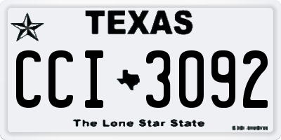 TX license plate CCI3092