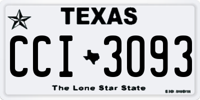 TX license plate CCI3093