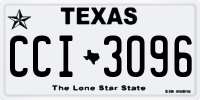 TX license plate CCI3096
