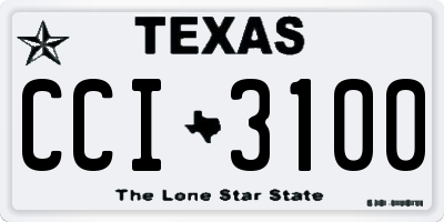 TX license plate CCI3100