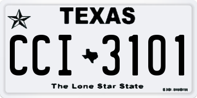 TX license plate CCI3101