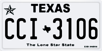 TX license plate CCI3106