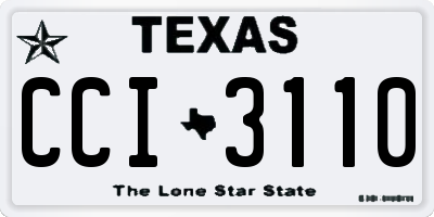 TX license plate CCI3110