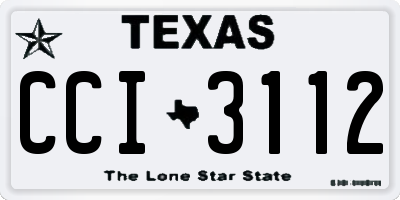 TX license plate CCI3112