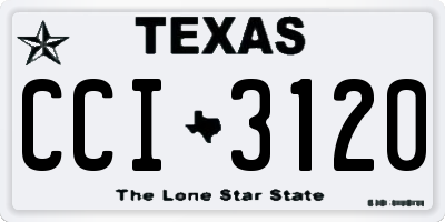 TX license plate CCI3120