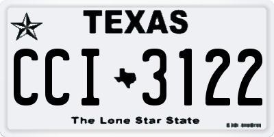 TX license plate CCI3122