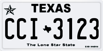 TX license plate CCI3123