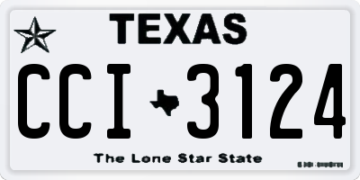 TX license plate CCI3124