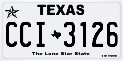 TX license plate CCI3126