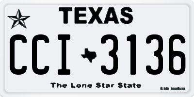 TX license plate CCI3136